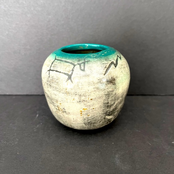 Rosemary's Ceramics MCM Southwest Native American Pictographs Art Pottery Vase - Picture 1 of 8